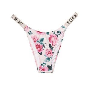 Victoria's Secret Shine Strap SWIMSUIT Brazilian Bikini Bottom Call Me Rose Sz L